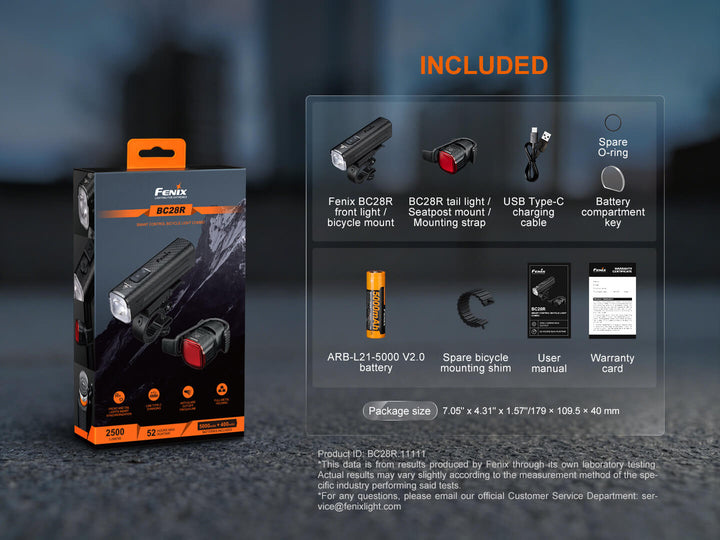 Fenix BC28R Smart Head & Tail Bike Light Combo - Fenix Store