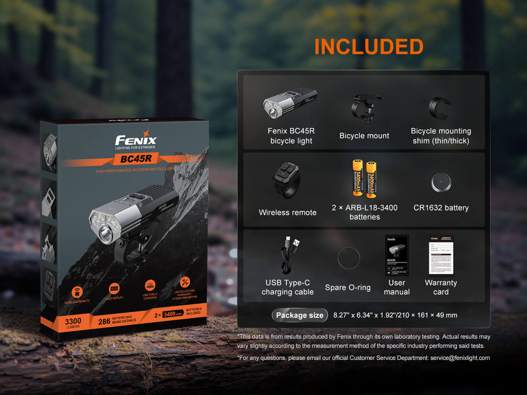 Fenix BC45R Dual-Distance Mountain Bike Light with Remote Switch - Fenix Store