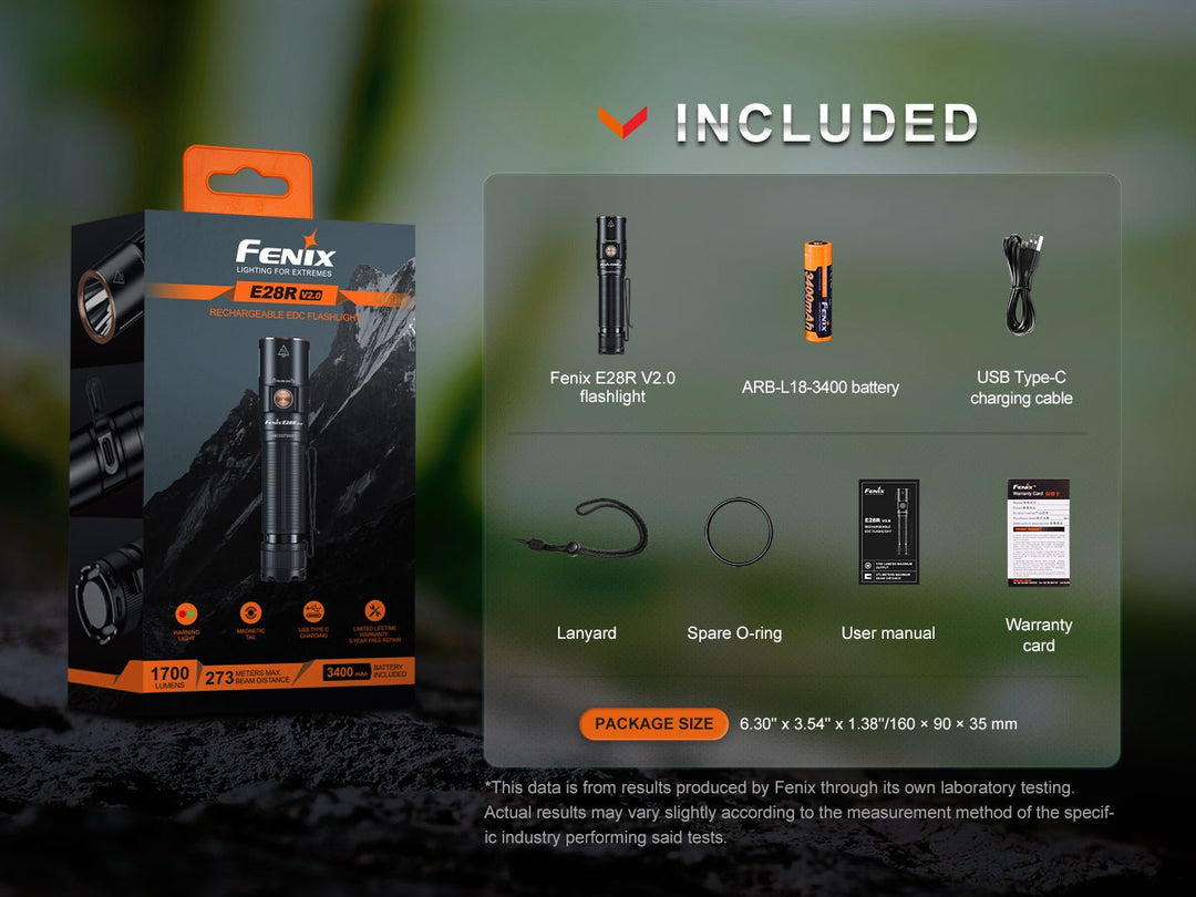 Fenix E28R V2 Rechargeable EDC Flashlight - Fenix Store