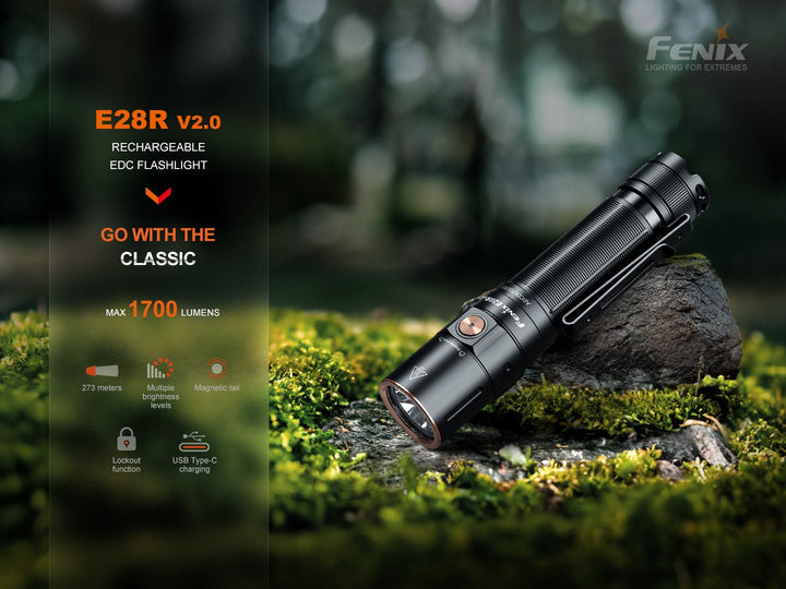 Fenix E28R V2 Rechargeable EDC Flashlight - Fenix Store