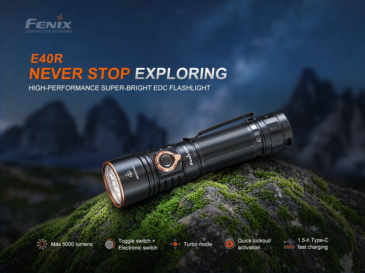 Fenix E40R Rechargeable EDC Flashlight - 5100 Lumens - Fenix Store