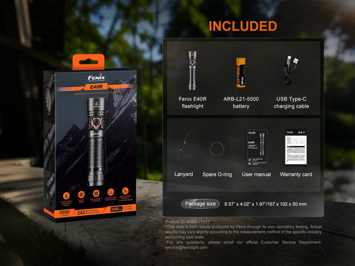 Fenix E40R Rechargeable EDC Flashlight - 5100 Lumens - Fenix Store