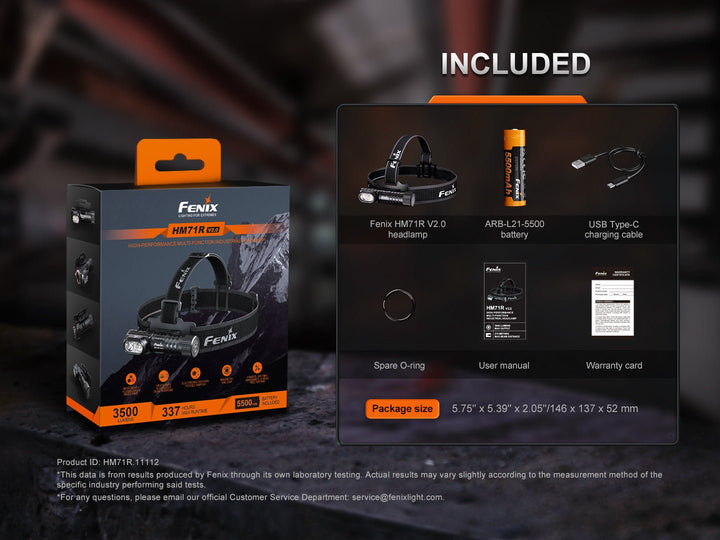 Fenix HM71R V2.0 Rechargeable Headlamp - 3500 Lumens - Fenix Store