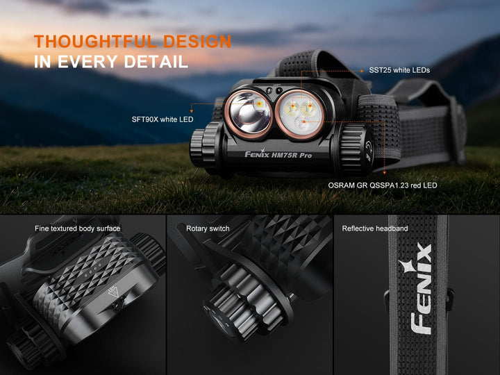 Fenix HM75R Pro Rechargeable Headlamp - 3500 Lumens - Fenix Store