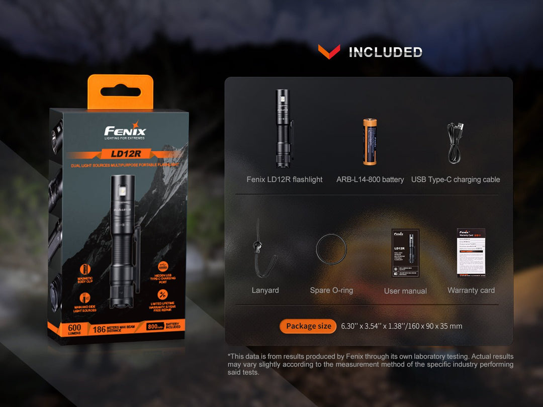 Fenix LD12R Dual Light Flashlight - 600 Lumens - Fenix Store