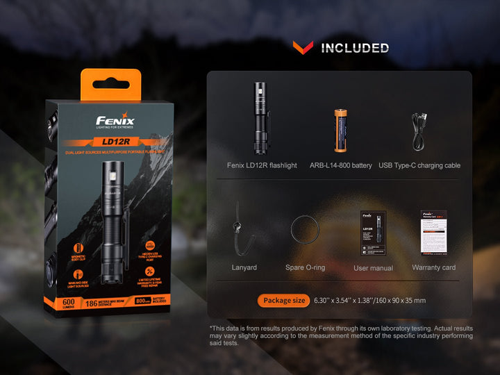 Fenix LD12R Dual Light Flashlight - 600 Lumens - Fenix Store