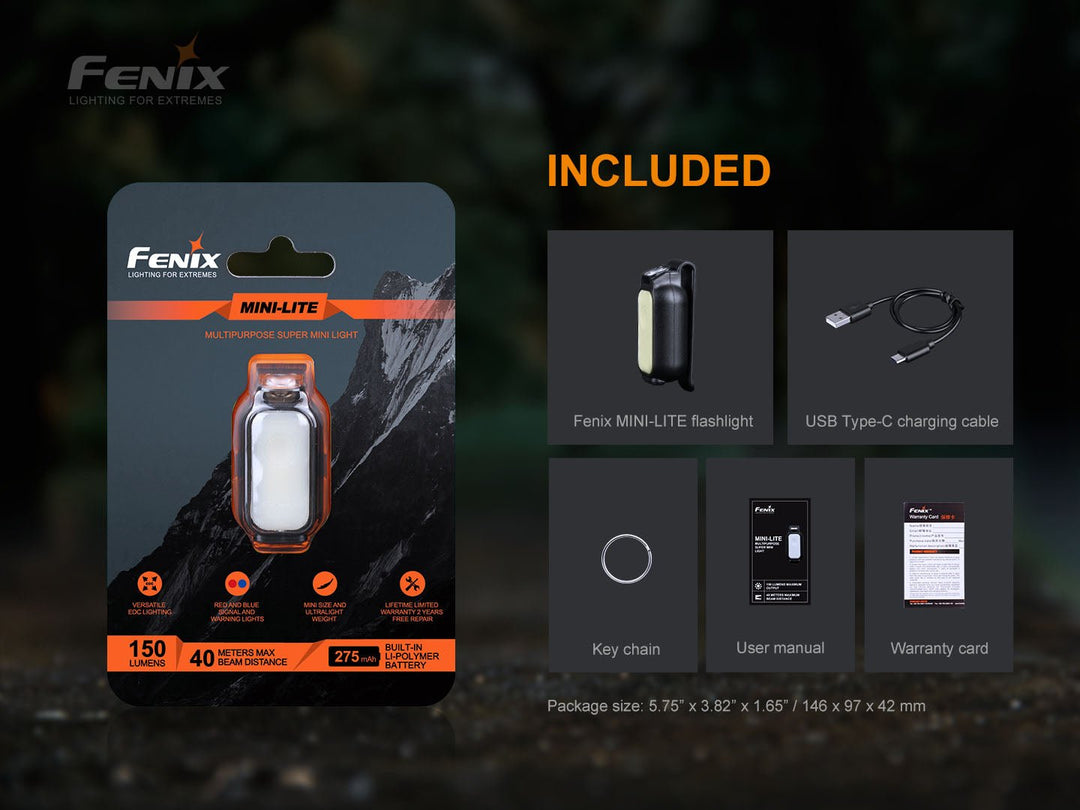 Fenix Mini-Lite Multipurpose Mini EDC flashlight - 150 Lumens - Fenix Store