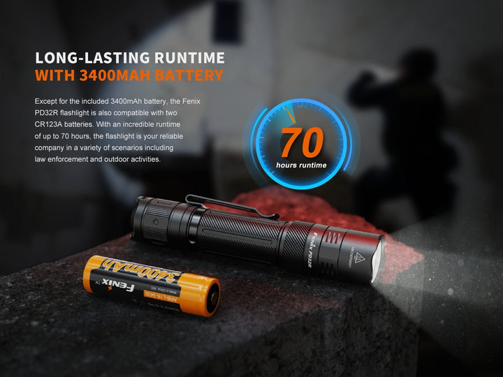 Fenix PD32R Rechargeable Silent Switch LED Flashlight - Fenix Store