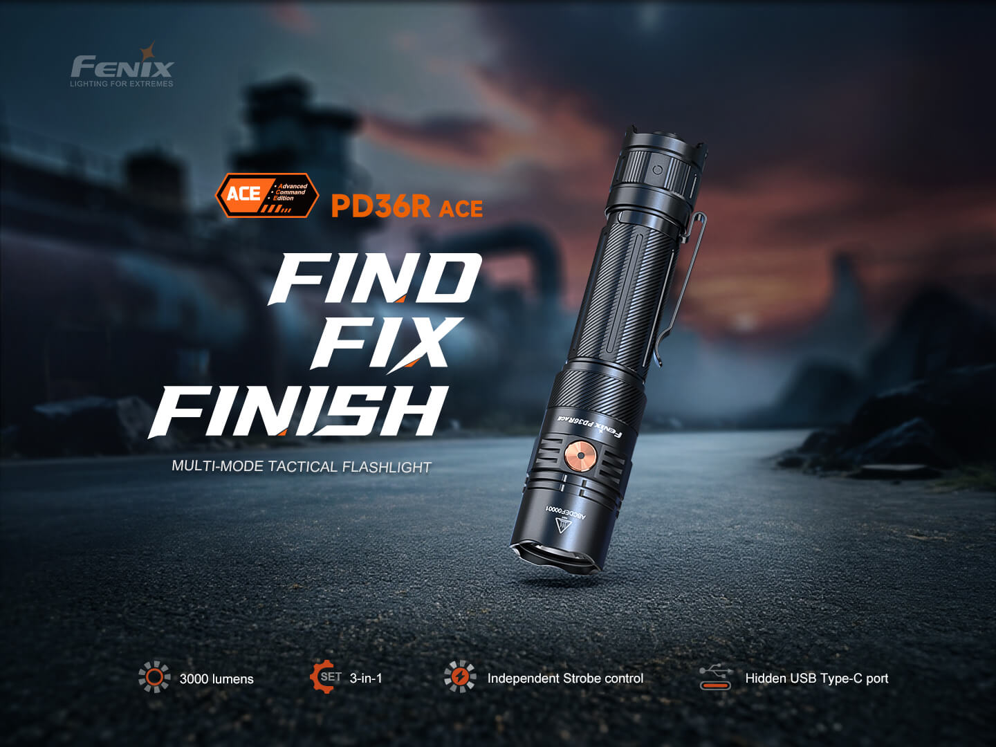 Fenix PD36R ACE 3000ルーメン SFT70 Gen2搭載 Fenix PD36R | Shop Customizable Multi-Mode Flashlight - Fenix Store