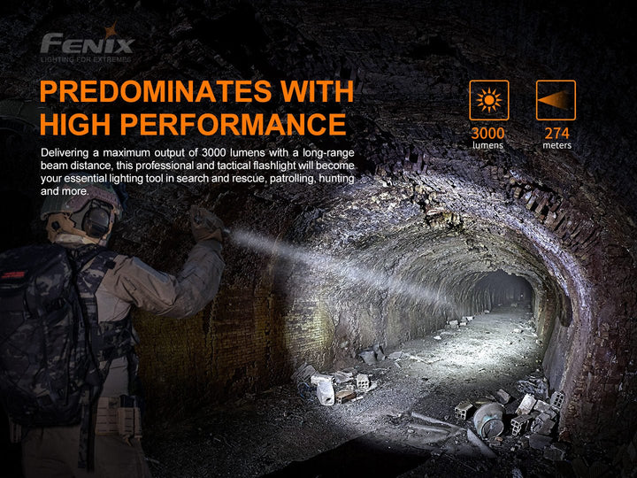Fenix PD36 TAC Tactical Flashlight - 3000 Lumens - Fenix Store
