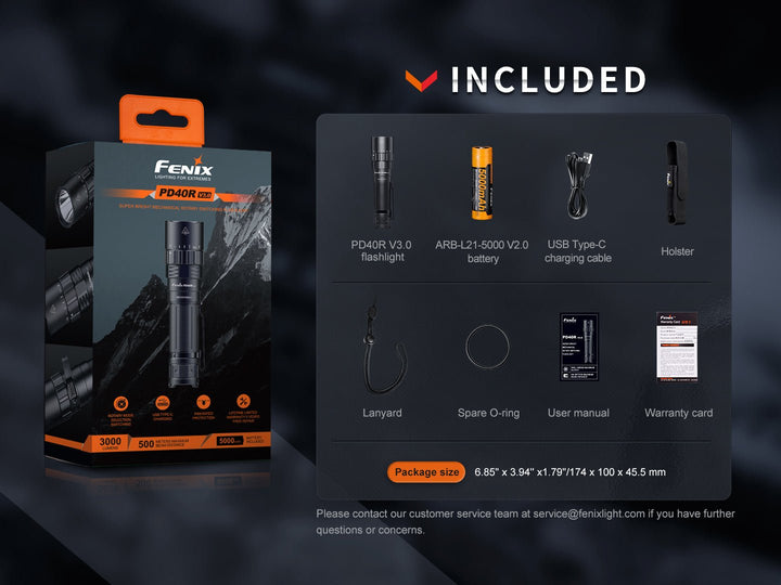 Fenix PD40R V3 Rechargeable Flashlight - Fenix Store