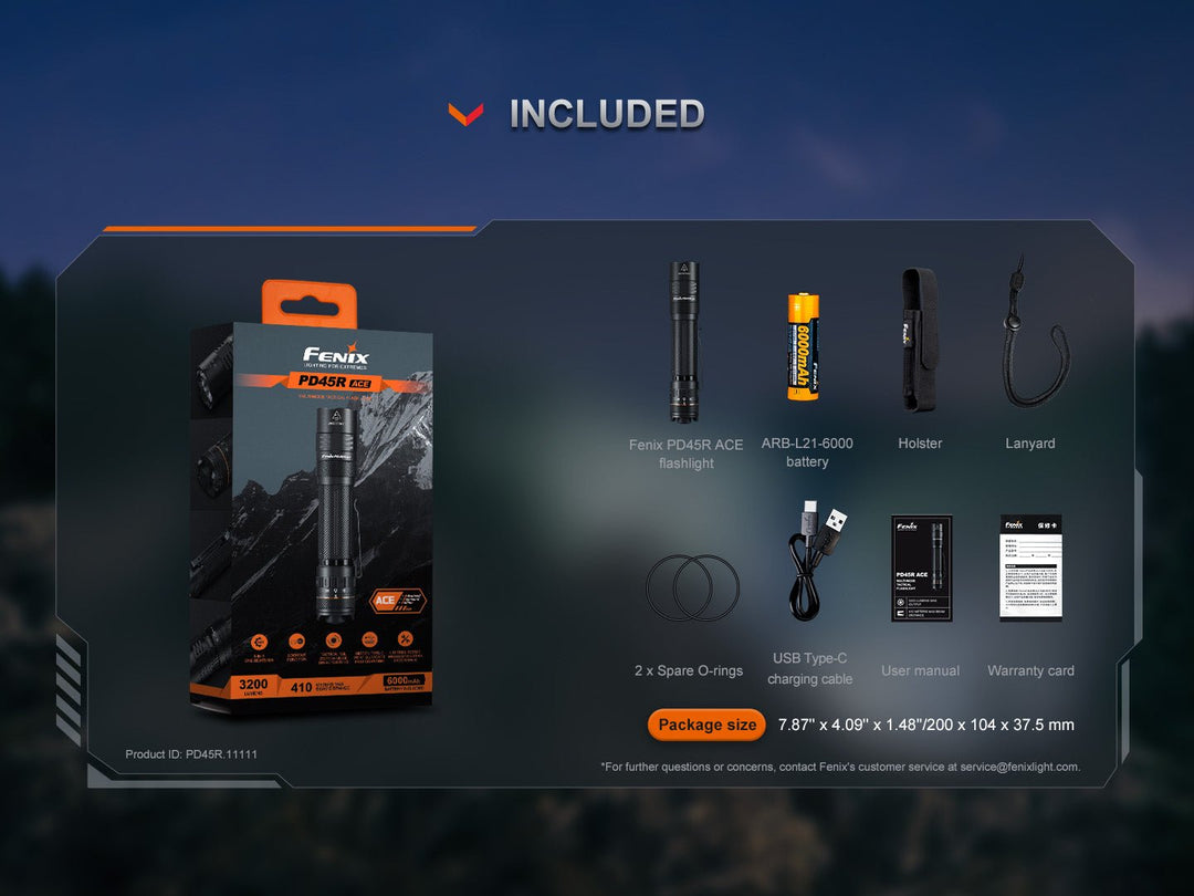 Fenix PD45R ACE Multi-Mode Tactical Flashlight - Fenix Store