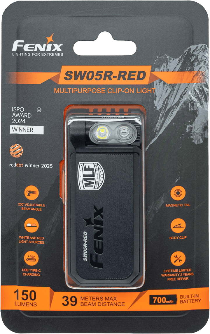 Fenix SW05R Multipurpose Clip-On Light with Red or UV Output - Fenix Store
