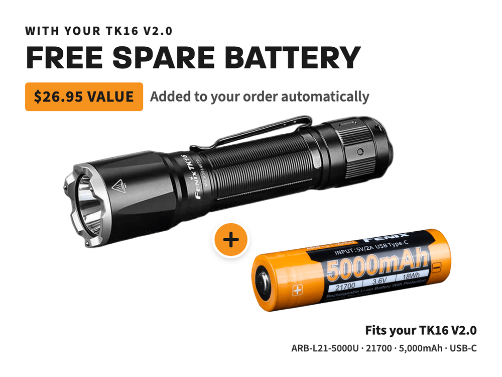 Fenix TK16 V2.0 Tactical Flashlight - 3100 Lumens - Fenix Store
