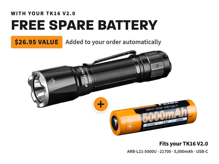Fenix TK16 V2.0 Tactical Flashlight - 3100 Lumens - Fenix Store