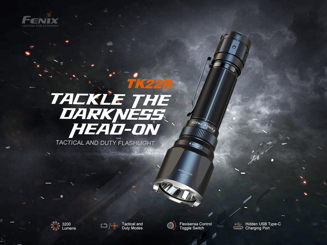 fenix flashlight 2022 TK22R Rechargeable Tactical & Duty LOGO COLOR:Black Tico Tackle Custom Fishing extending battery run Eagle Industries