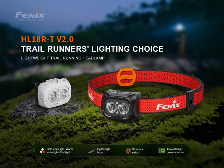 Fenix HL18R-T V2 Lightweight Trail Running Headlamp - OPEN BOX - Fenix Store