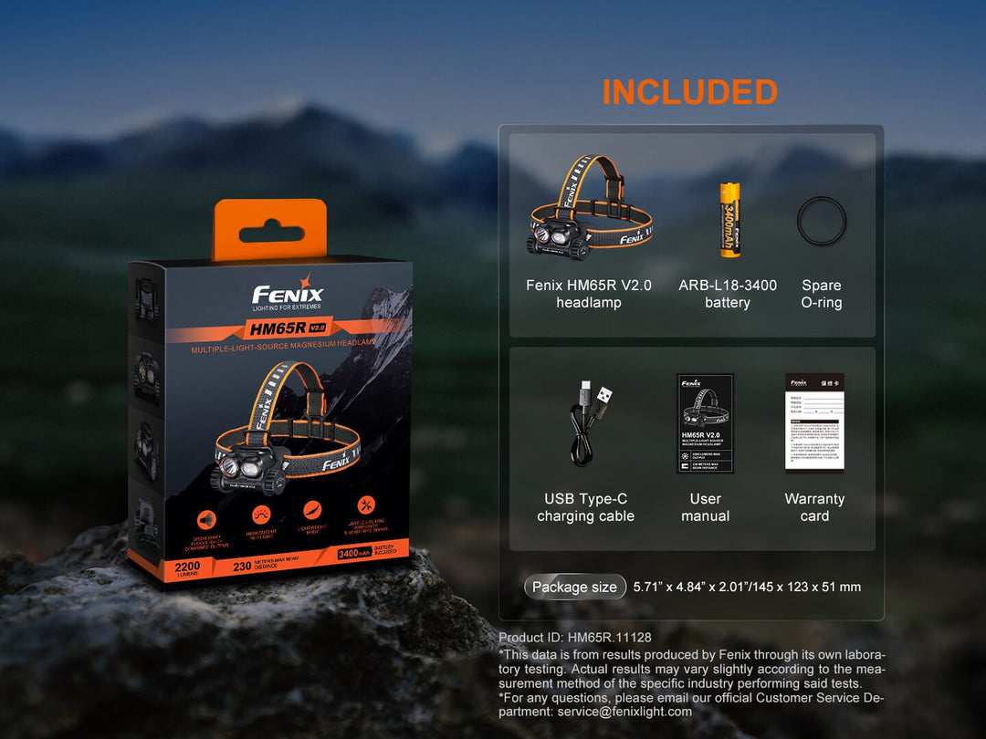 Fenix HM65R V2 Multi-Light Rechargeable Headlamp - OPEN BOX - Fenix Store
