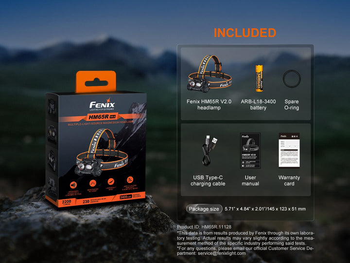 Fenix HM65R V2 Multi-Light Rechargeable Headlamp - OPEN BOX - Fenix Store