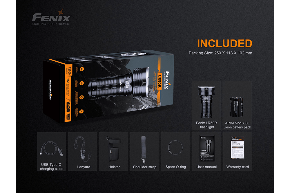 Fenix LR50R Multifunctional LED Search Light - OPEN BOX - Fenix Store