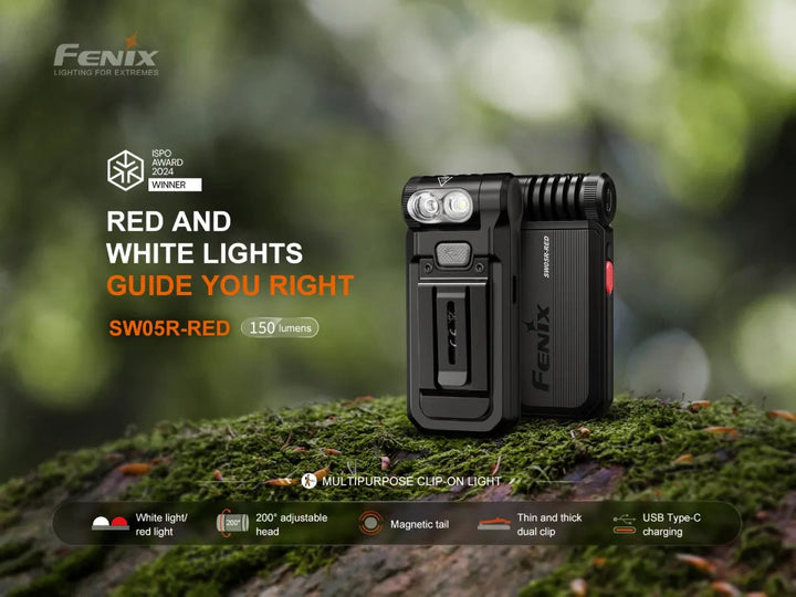 Fenix SW05R Multipurpose Clip-On Light with Red or UV Output - OPEN BOX - Fenix Store