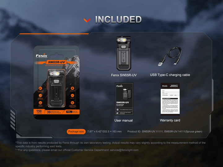 Fenix SW05R Multipurpose Clip-On Light with Red or UV Output - OPEN BOX - Fenix Store