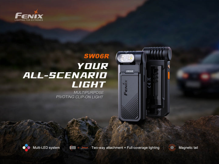 Fenix SW06R Multipurpose Pivoting Clip-On Light - OPEN BOX - Fenix Store