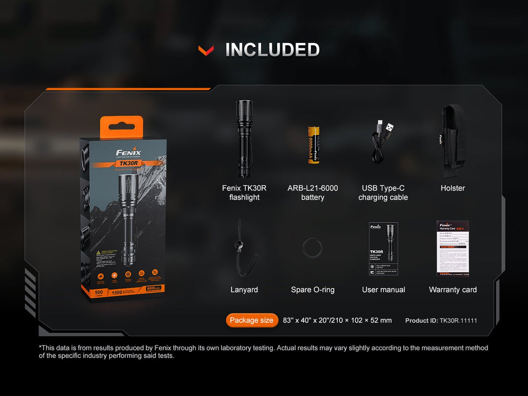 Fenix TK30R Tactical White Laser Rechargeable Flashlight - OPEN BOX - Fenix Store