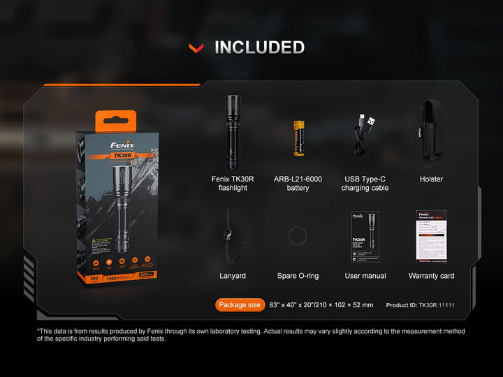 Fenix TK30R Tactical White Laser Rechargeable Flashlight - OPEN BOX - Fenix Store