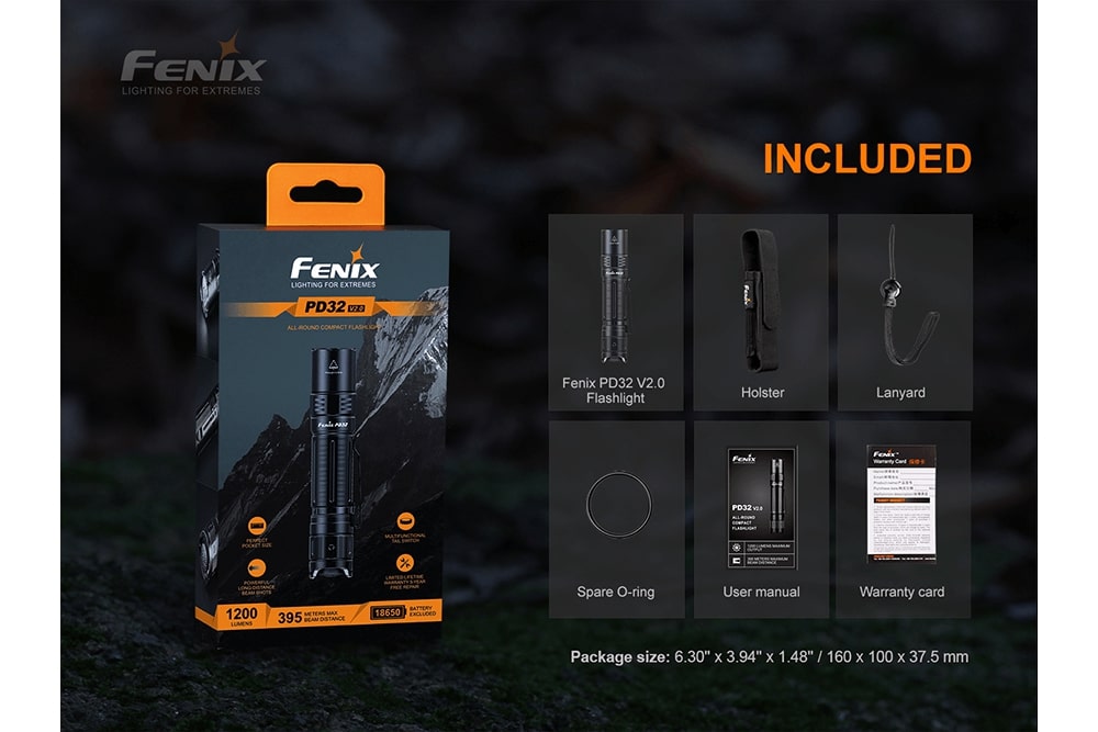 Fenix PD32v2 + CR123 batteries