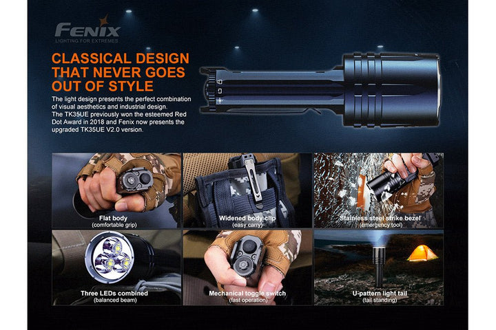 Fenix TK35UE V2 + 18650 Batteries and Charger Bundle - Fenix Store