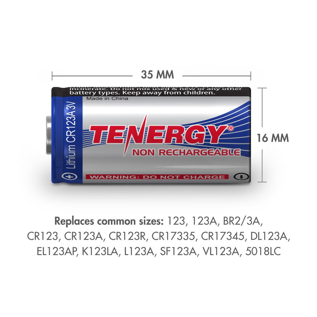 Tenergy Propel CR123A 3v Lithium Battery - 4 Pack - Fenix Store