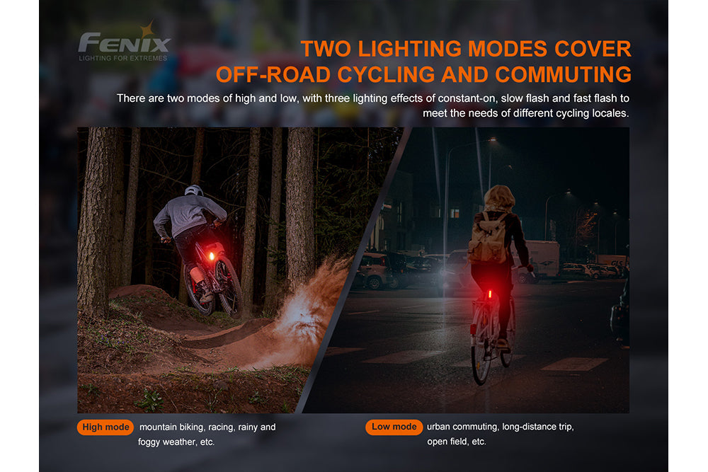 Luz trasera recargable para bicicleta Fenix BC05R V2.0 - FenixLinternas