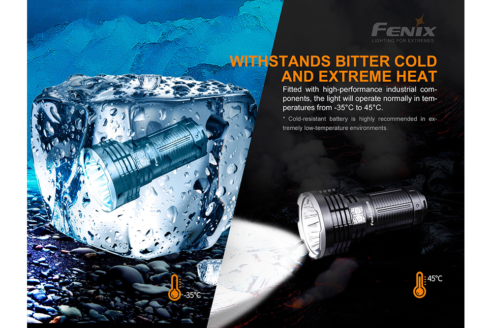 Fenix LR50R Flashlight used in extreme environmental conditions