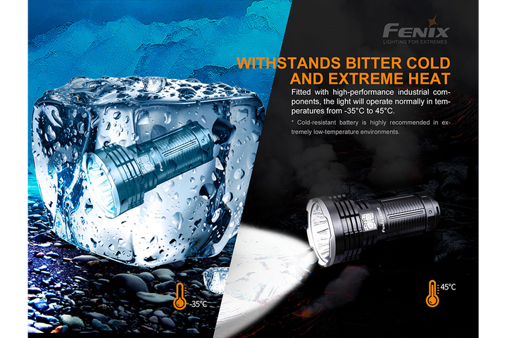 Fenix LR50R Flashlight used in extreme environmental conditions