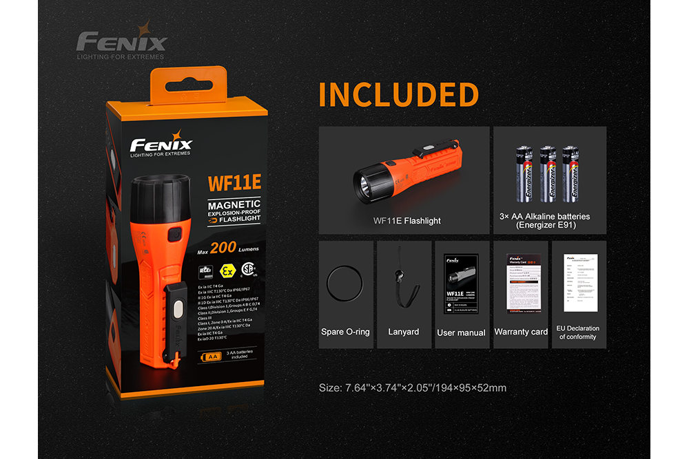 Fenix WF11E Intrinsically Safe Flashlight