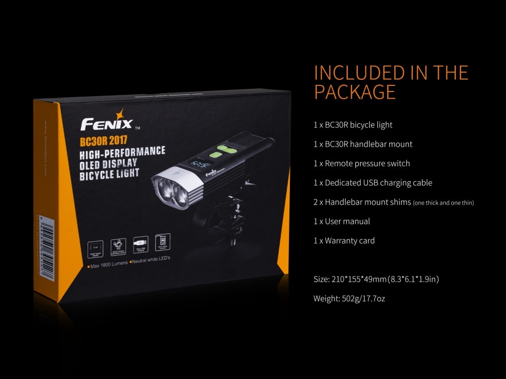 Fenix BC30R U2 LED Bike Light - Discontinued – Fenix Store