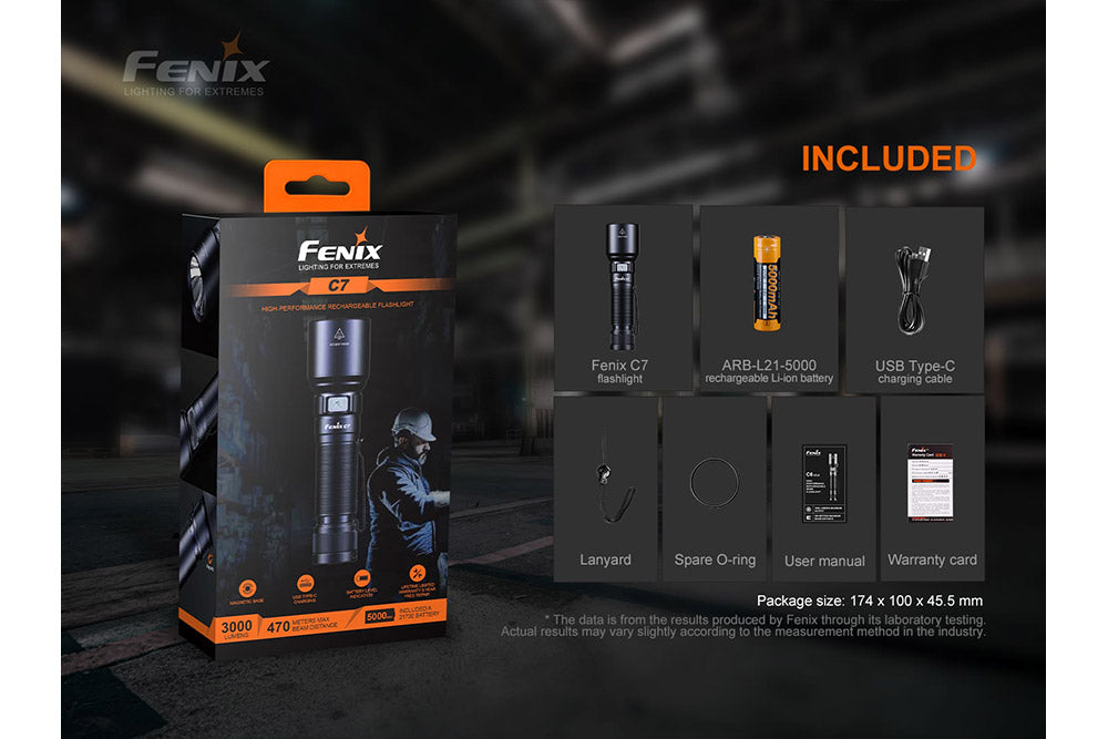 Fenix C7 High-performance Rechargeable LED Flashlight 3000 Lumens – Fenix  Store