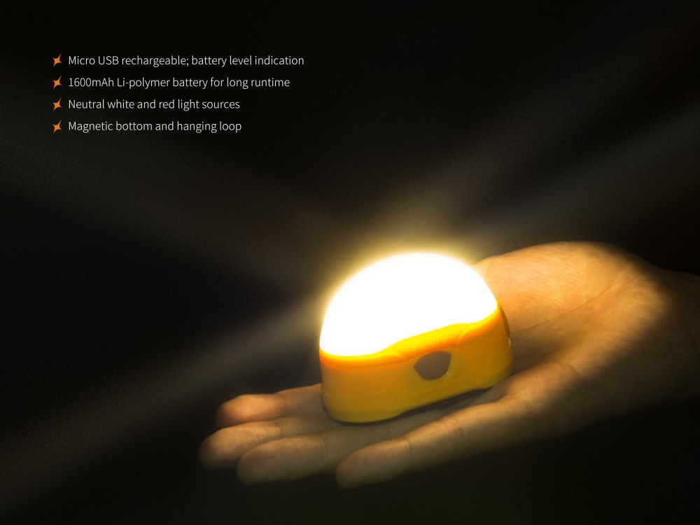 Fenix CL20R Lantern held in the palm