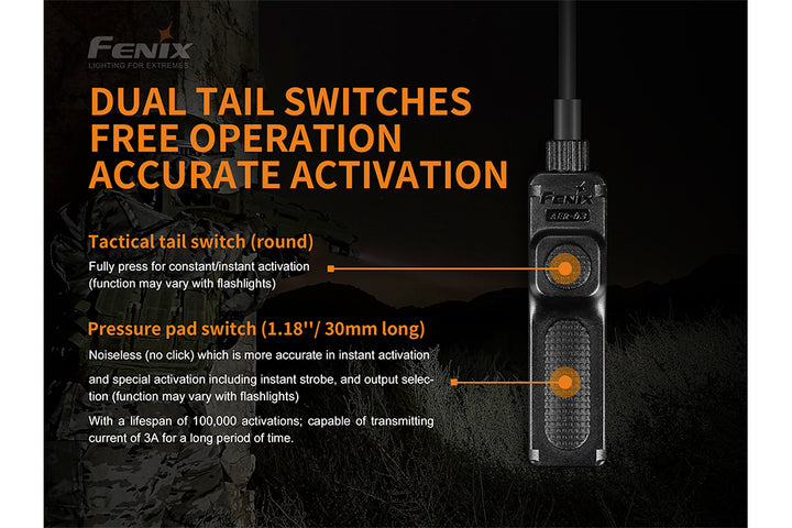 Dual switches of the Fenix AER-03 V2 tactical remote pressure switch