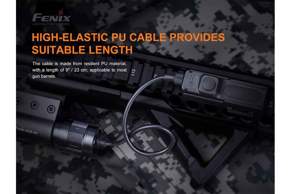 Fenix AER-04 Tactical Remote Switch attached to weapon and flashlight