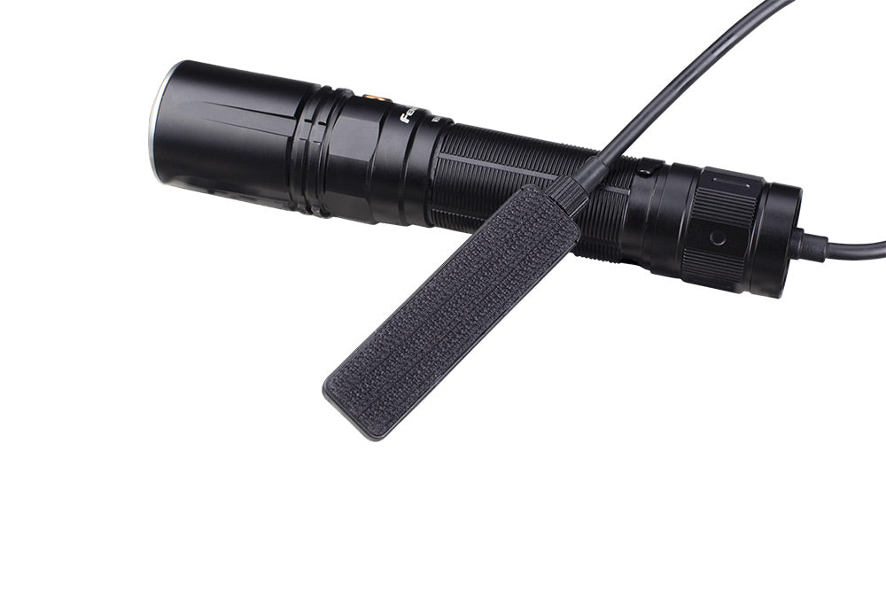 Fenix AER-04 Tactical Remote Switch as viewed from the back with a flashlight attached