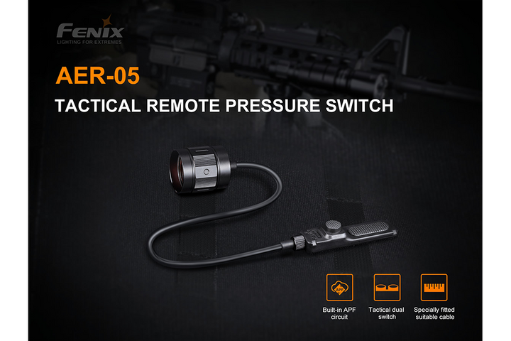 Fenix AER-05 remote pressure switch on black background