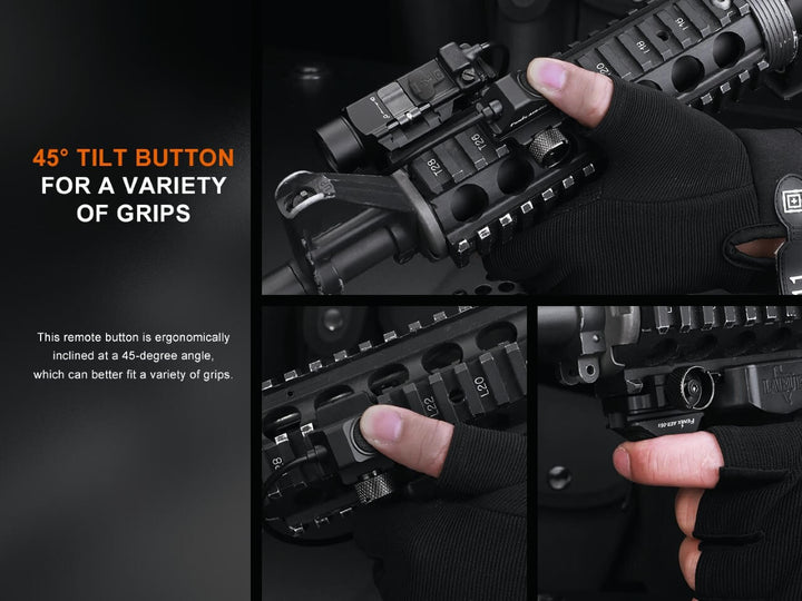 Multiple photos showing the tilt feature of the Fenix AER-06S Remote Switch 