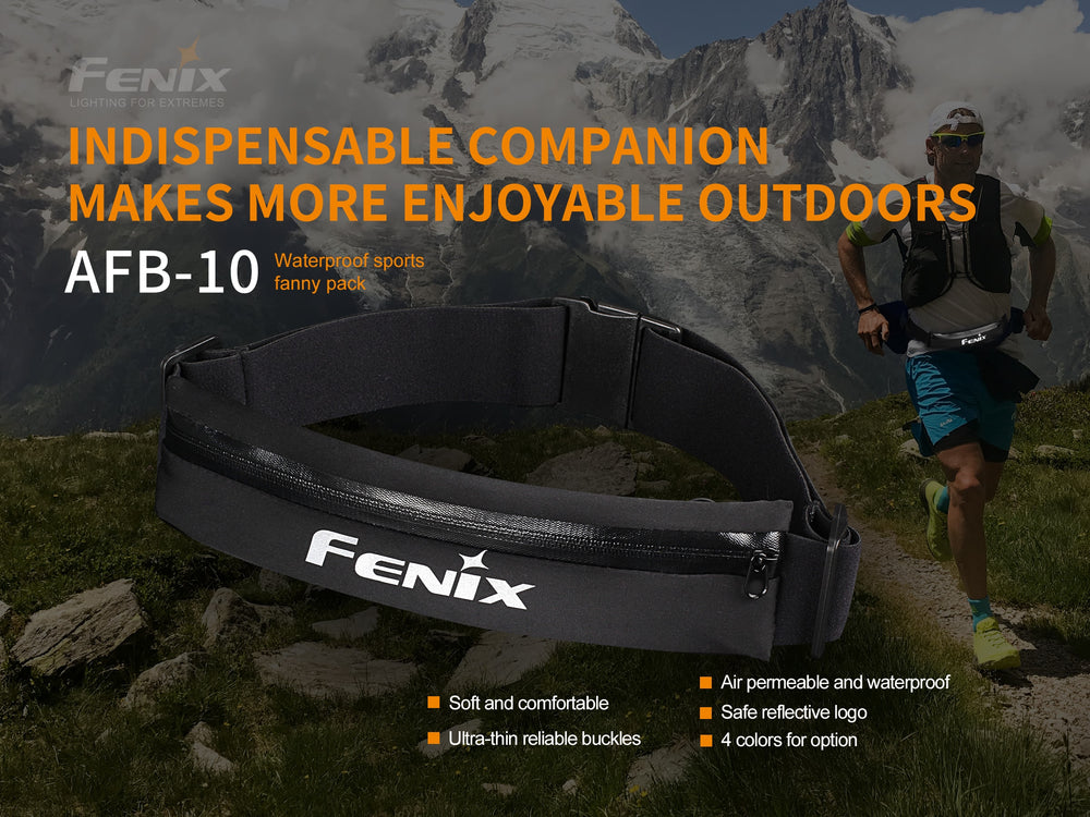 Fenix AFB-10 Waist Pack with a trail runner in the background