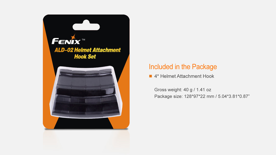Fenix ALD-02 Helmet Attachment Hooks in packaging