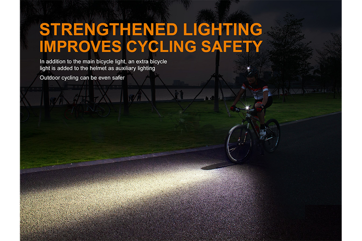 Fenix ALD-08 Bike Light Helmet Holder used along with a bike handlebar light