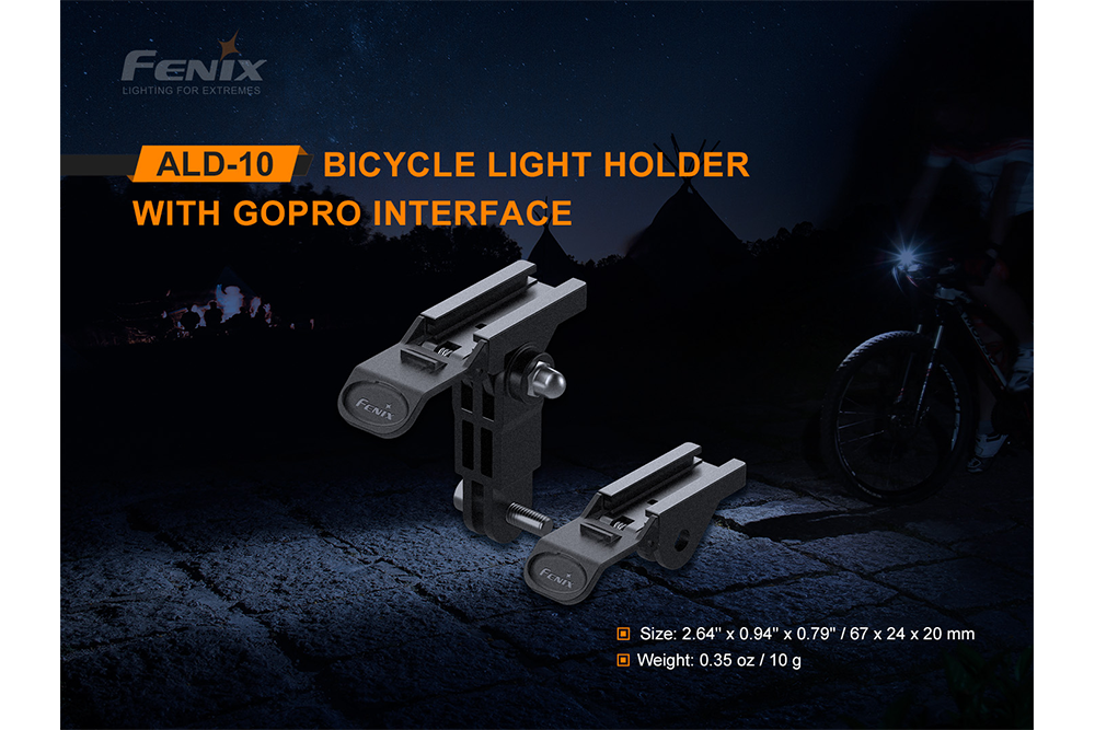 fenix flashlight alb 10 quick release bike mount Fenix ALD-10 Bike Light Holder with GoPro Interface – Fenix Store