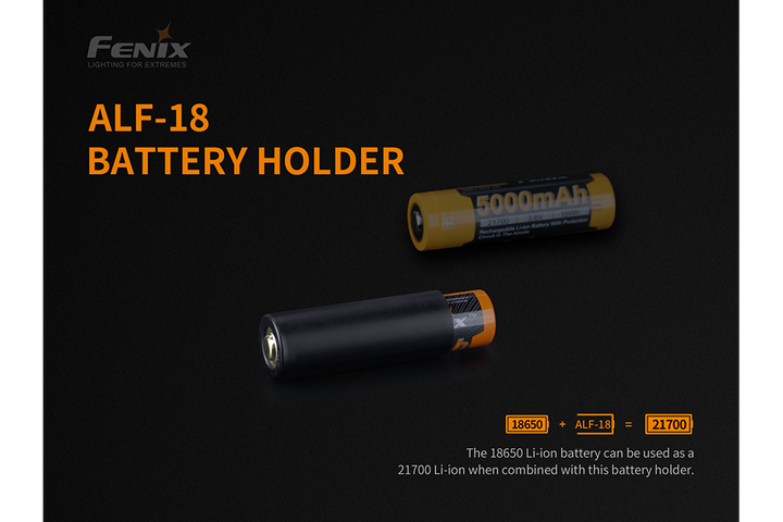 Fenix ALF-18 battery adapter with battery