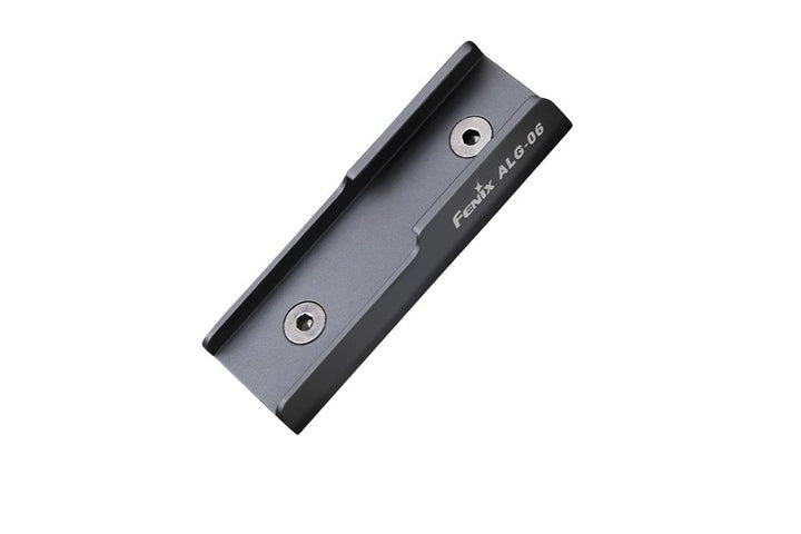 A black Fenix ALG-06 Remote M-Lok Rail Mount for attaching lights to a rail system.